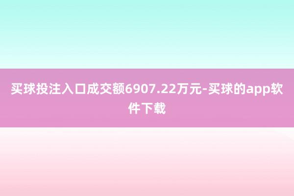 买球投注入口成交额6907.22万元-买球的app软件下载