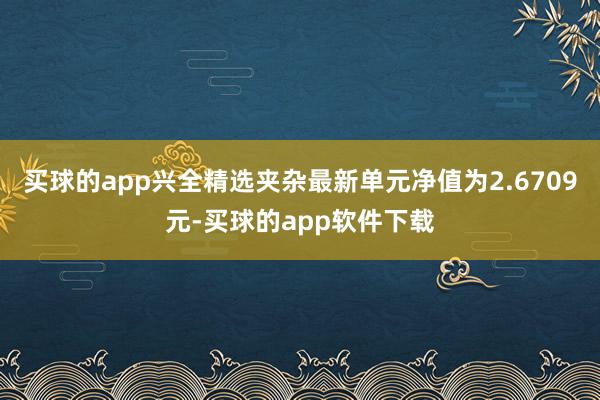 买球的app兴全精选夹杂最新单元净值为2.6709元-买球的app软件下载