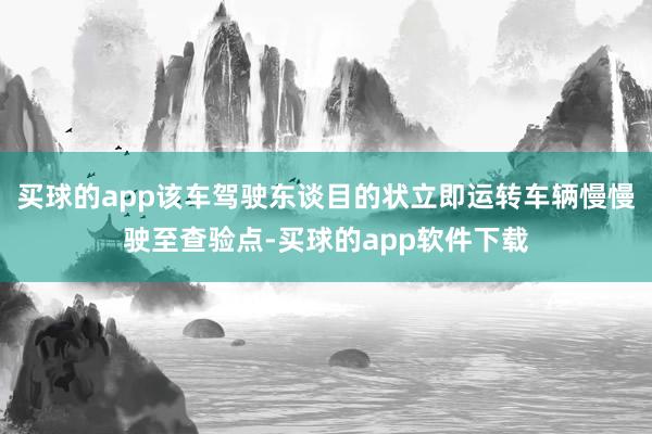 买球的app该车驾驶东谈目的状立即运转车辆慢慢驶至查验点-买球的app软件下载