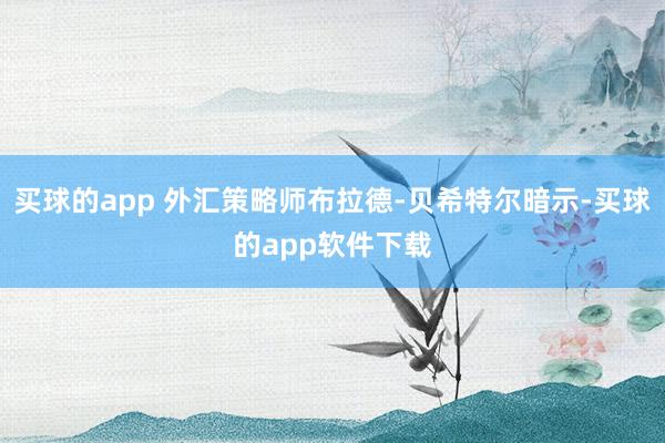 买球的app 外汇策略师布拉德-贝希特尔暗示-买球的app软件下载