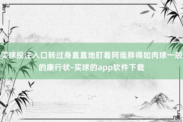 买球投注入口转过身直直地盯着阿谁胖得如肉球一般的康行状-买球的app软件下载