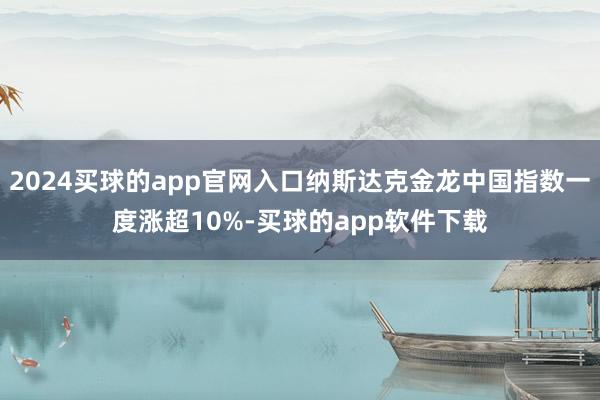 2024买球的app官网入口纳斯达克金龙中国指数一度涨超10%-买球的app软件下载