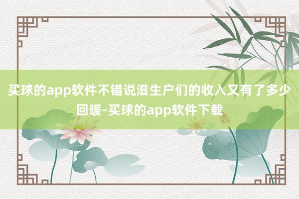 买球的app软件不错说滋生户们的收入又有了多少回暖-买球的app软件下载