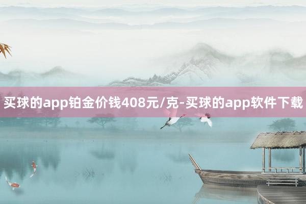 买球的app铂金价钱408元/克-买球的app软件下载