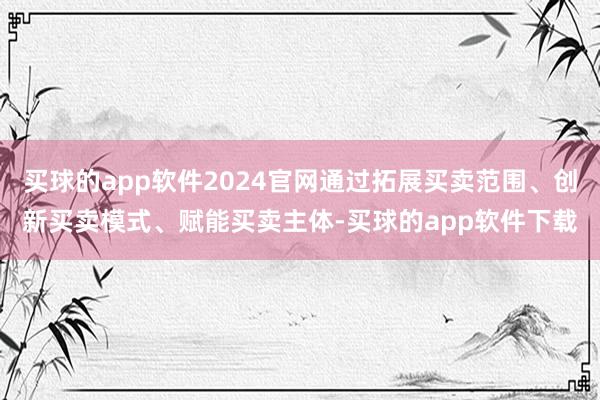 买球的app软件2024官网通过拓展买卖范围、创新买卖模式、赋能买卖主体-买球的app软件下载