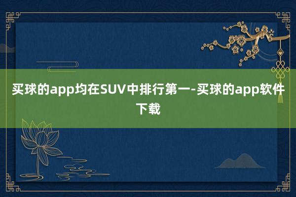 买球的app均在SUV中排行第一-买球的app软件下载