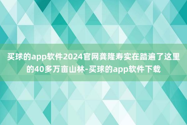 买球的app软件2024官网龚隆寿实在踏遍了这里的40多万亩山林-买球的app软件下载