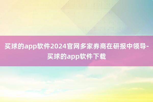 买球的app软件2024官网多家券商在研报中领导-买球的app软件下载